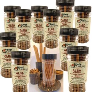 ALBA Grade True Ceylon Cinnamon Sticks – 50 g x 10 Bottles (1.76 oz each) | Free Global Shipping