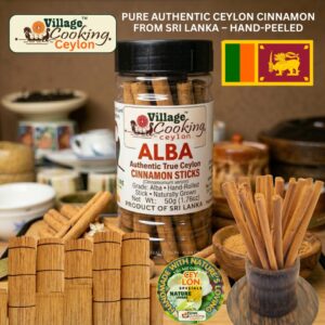 100% True Authentic Ceylon ALBA Cinnamon Sticks 50g (1.76 oz) | Village Cooking Ceylon